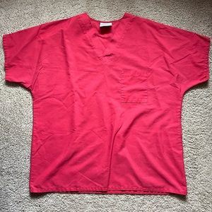 Women's Large Red Jasco Uniforms Scrub Top